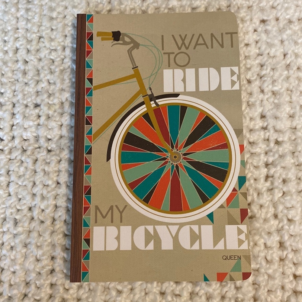 NEW I Want to Ride My Bicycle Stationery Lined Journal 128 pages